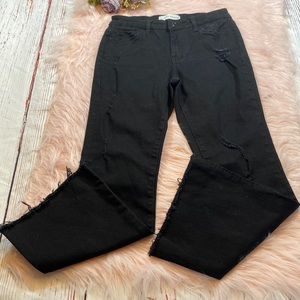 Flying Monkey Dolly Mid Rise Crop Kick Flare Jeans Black sz 27